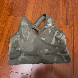 Savannah Green Gymshark Camo Seamless Sports Bra